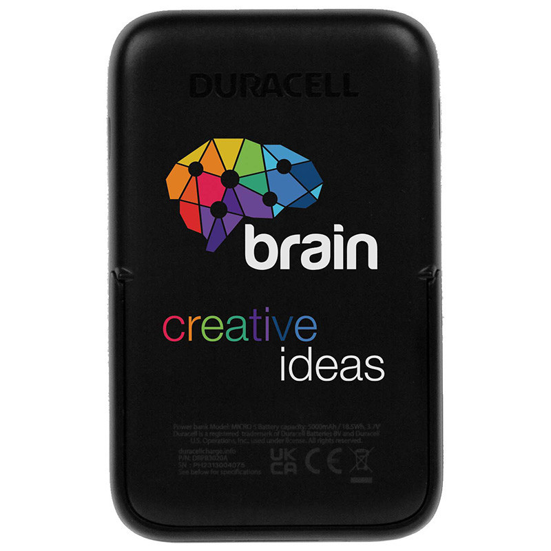 Power Bank DURACELL MICRO 5 5000mAh Qi 7.5W z nadrukiem reklamowym