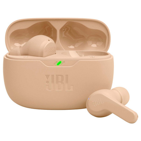 JBL WAVE BEAM Wireless Earbuds with advertising print