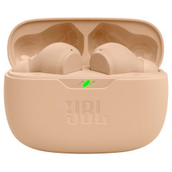 JBL WAVE BEAM Wireless Earbuds with advertising print