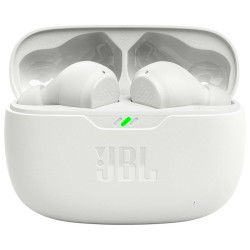 JBL WAVE BEAM Wireless Earbuds with advertising print