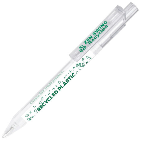 LECCE PEN ZEN SWING RECYCLED eco Ballpen with rotating tube with logo