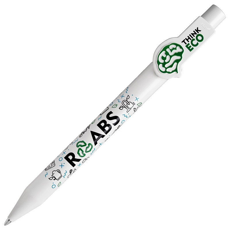 LECCE PEN ZEN R-ABS CLIP SPECIAL eco Ballpen with a logo-shaped clip