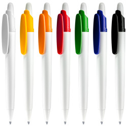 LECCE PEN OTTO WHITE Ballpen plastic with advertising logo print