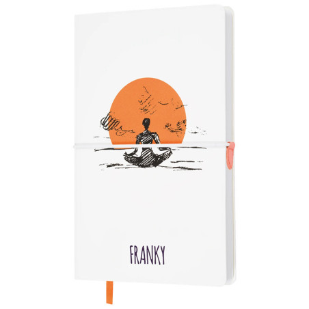 Notes THINKME FRANKY dwukolorowa okładka z nadrukiem z tłoczeniem logo