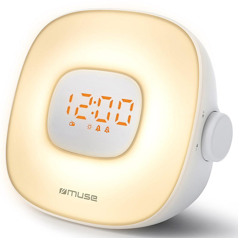 MUSE ML-198 Clock Radio alarm clock FM radio lamp with advertising print