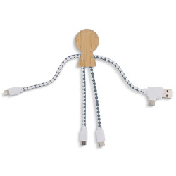 XOOPAR MR. BIO WOOD Adapter eco wooden charging cable with your logo