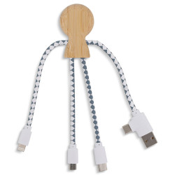 XOOPAR MR. BIO WOOD Adapter eco wooden charging cable with your logo