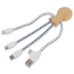 XOOPAR MR. BIO WOOD Adapter eco wooden charging cable with your logo