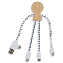 Adapter XOOPAR MR. BIO WOOD eco kabel do ładowania drewniany z Twoim logo