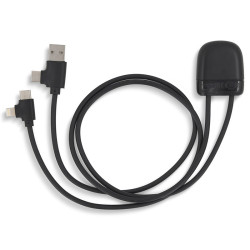 XOOPAR ICE-C 1m Adapter Cable eco USB Type-A Type-C Lightning cable with logo print