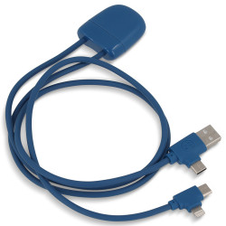 XOOPAR ICE-C 1m Adapter Cable eco USB Type-A Type-C Lightning cable with logo print