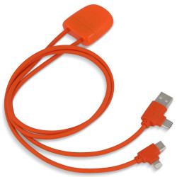 XOOPAR ICE-C 1m Adapter Cable eco USB Type-A Type-C Lightning cable with logo print