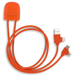 XOOPAR ICE-C 1m Adapter Cable eco USB Type-A Type-C Lightning cable with logo print