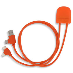 XOOPAR ICE-C 1m Adapter Cable eco USB Type-A Type-C Lightning cable with logo print