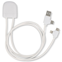 XOOPAR ICE-C 1m Adapter Cable eco USB Type-A Type-C Lightning cable with logo print