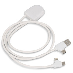 XOOPAR ICE-C 1m Adapter Cable eco USB Type-A Type-C Lightning cable with logo print
