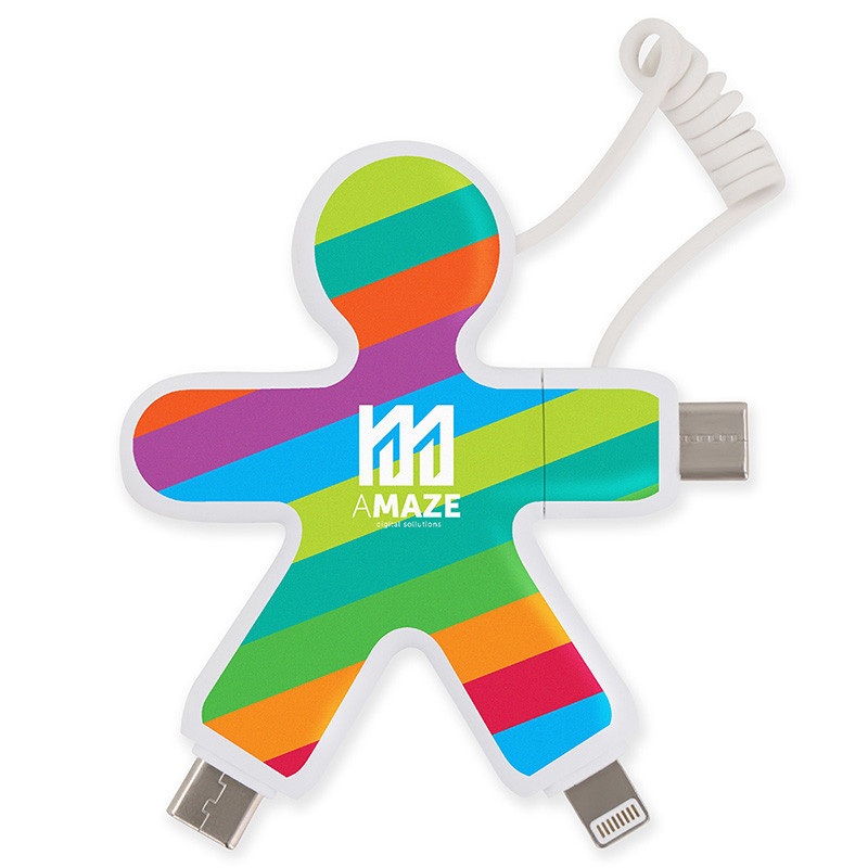 Adapter Przewód XOOPAR BUDDY kabel ładujący USB-C Lightning z nadrukiem full color