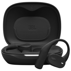 JBL SENSE LITE Wireless Earbuds with advertising print